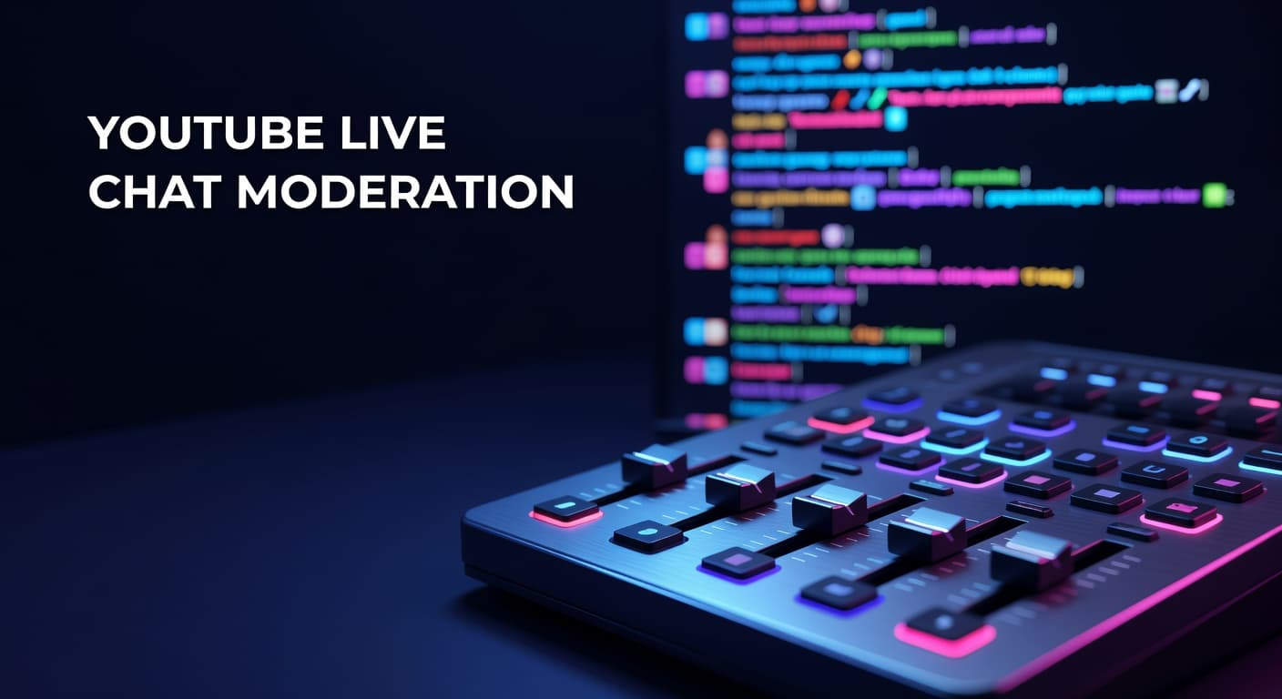 YouTube live chat moderation dashboard showing blocked words setup and moderator assignments for healthier stream communities