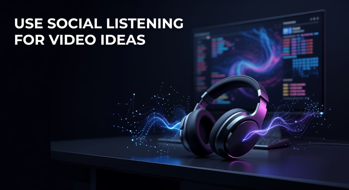 Social listening workflow showing Reddit threads and Twitter discussions being analyzed for YouTube video idea validation