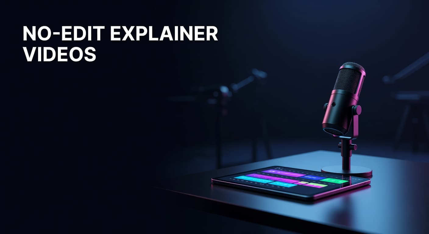 YouTube explainer video production workflow showing script, visuals, and narration without editing software
