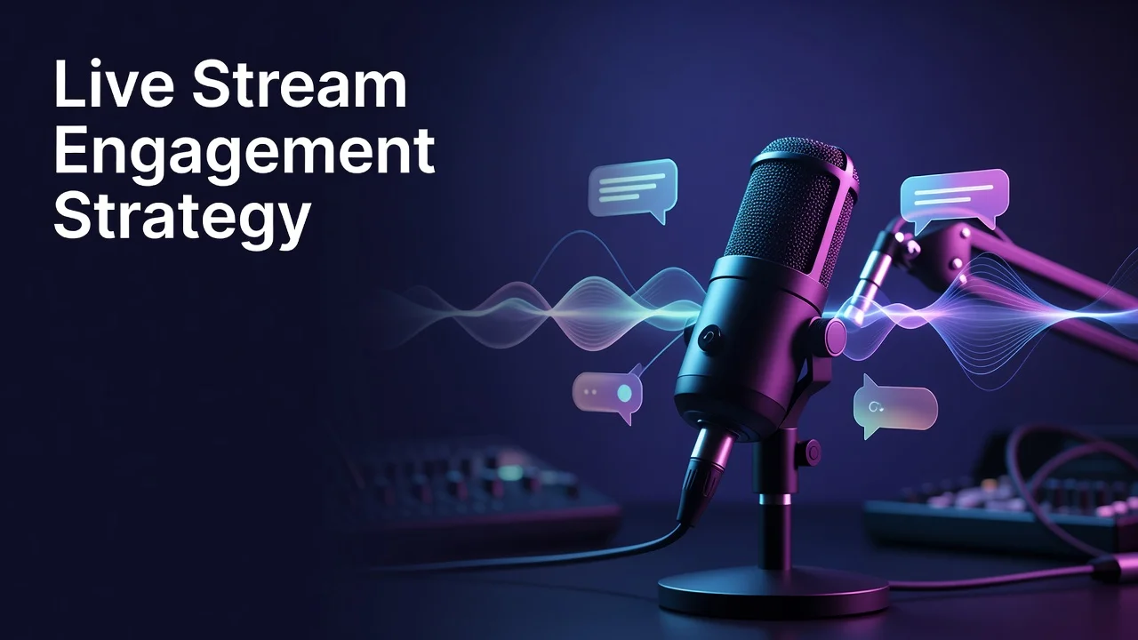 Creator running a YouTube live stream with an active real-time chat driving audience engagement