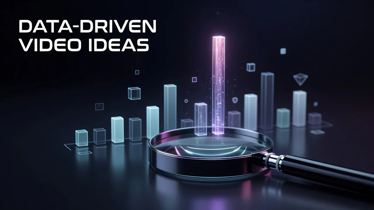 A creator organizing data-driven YouTube video ideas from audience and competitor research signals