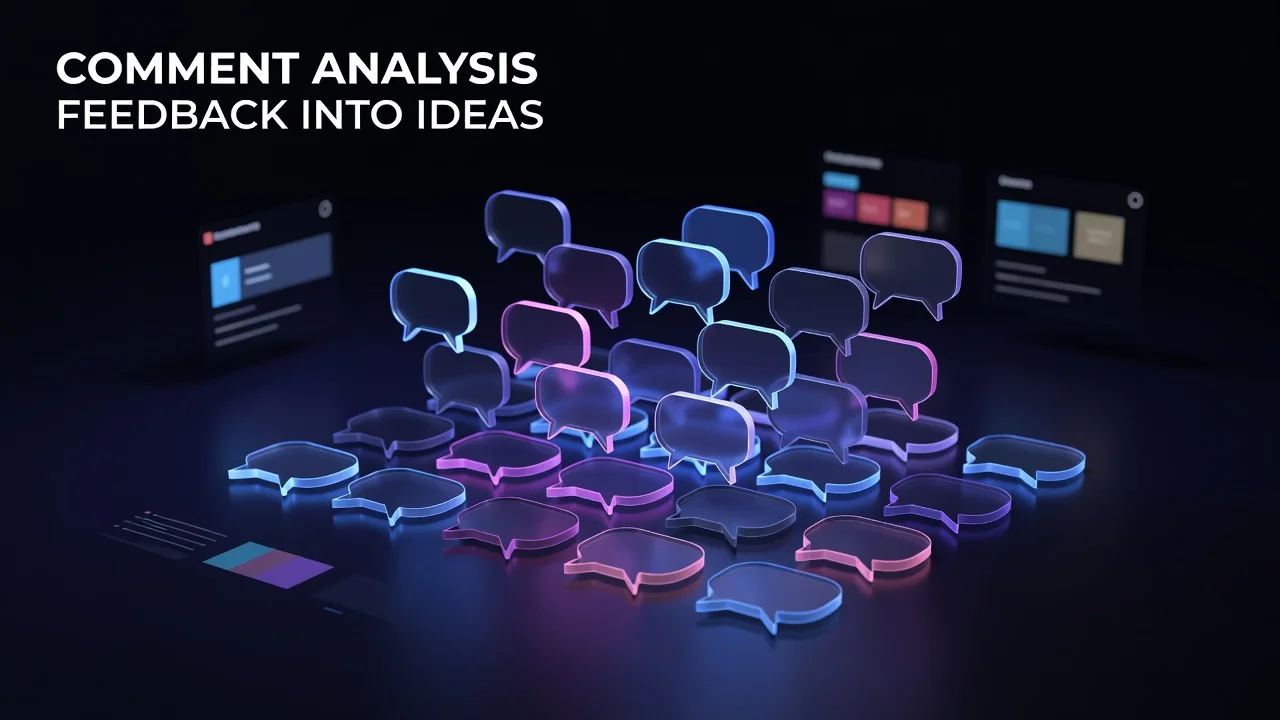 Creator reviewing YouTube comment sentiment and audience feedback data for content ideas