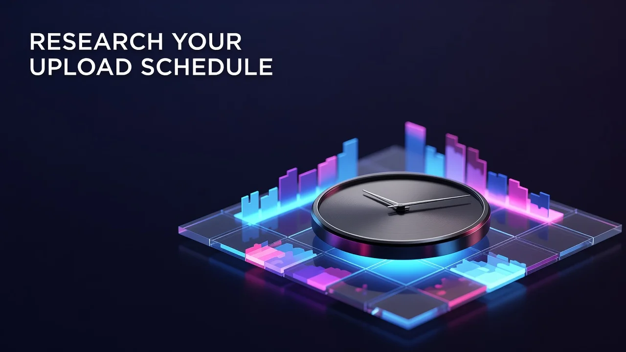 A creator reviewing a YouTube upload schedule and publishing heatmap built from audience data