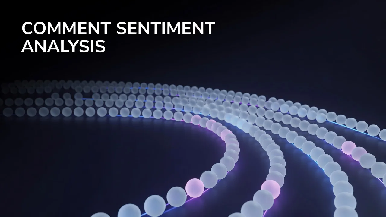 YouTube comment sentiment analysis dashboard showing positive, negative, and neutral viewer feedback grouped by topic