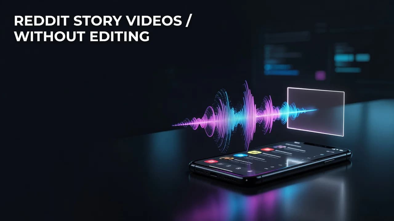 Creator producing a faceless Reddit story YouTube video with narration and captions but no editing software