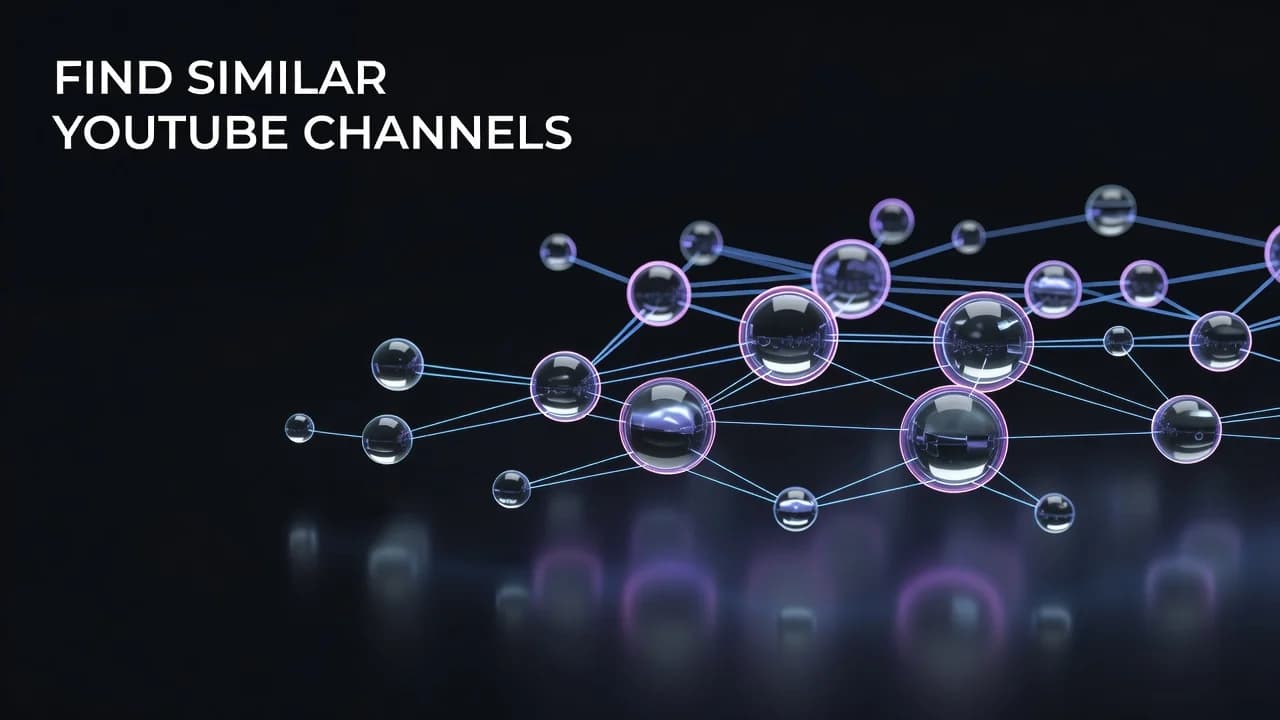Visual map of similar YouTube channels connected by audience overlap and content similarity