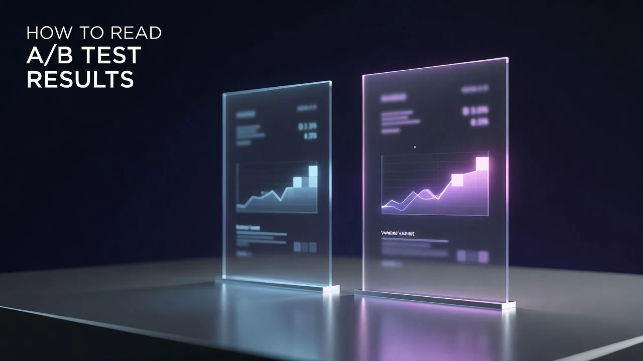 Three YouTube thumbnail variants displayed side by side with performance data showing which version won an A/B test