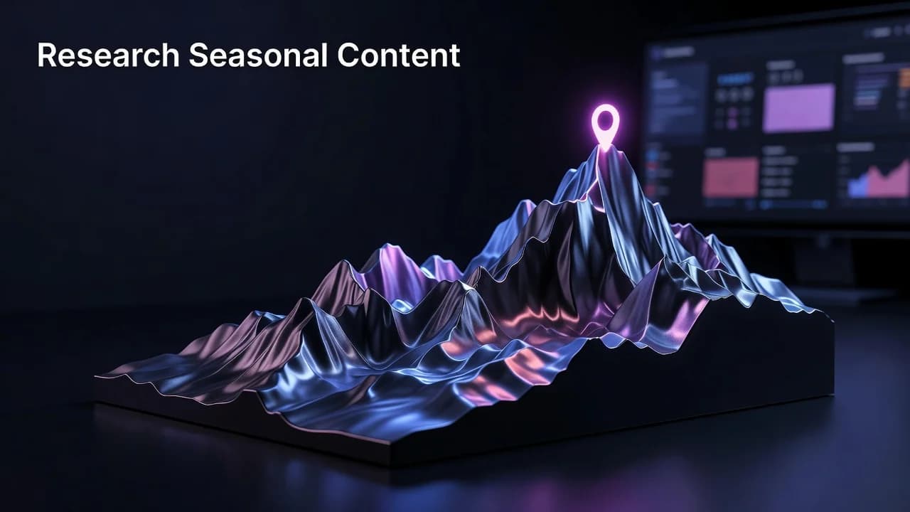 Creator planning seasonal YouTube content on a twelve-month calendar with video performance data