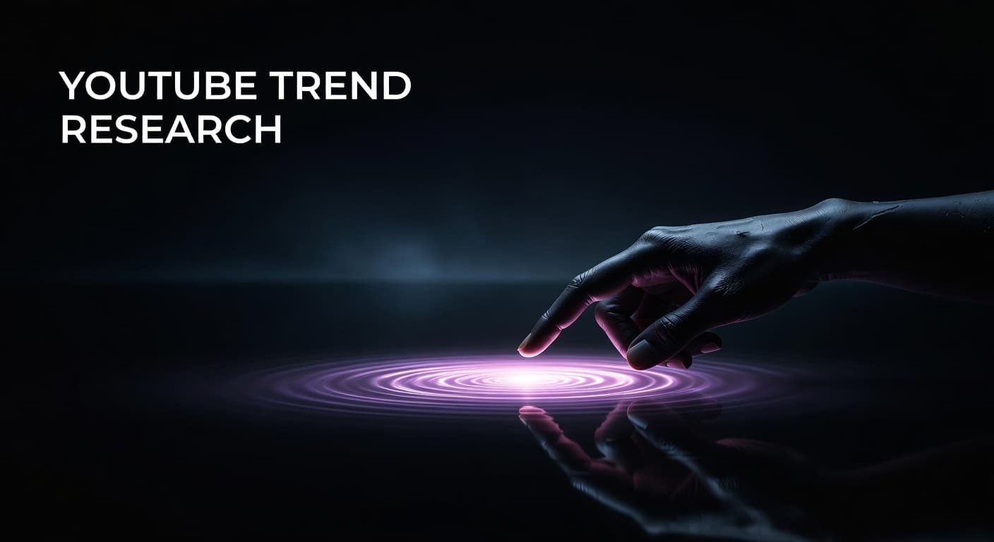 Creator analyzing trending YouTube topics and search trend data on a computer screen