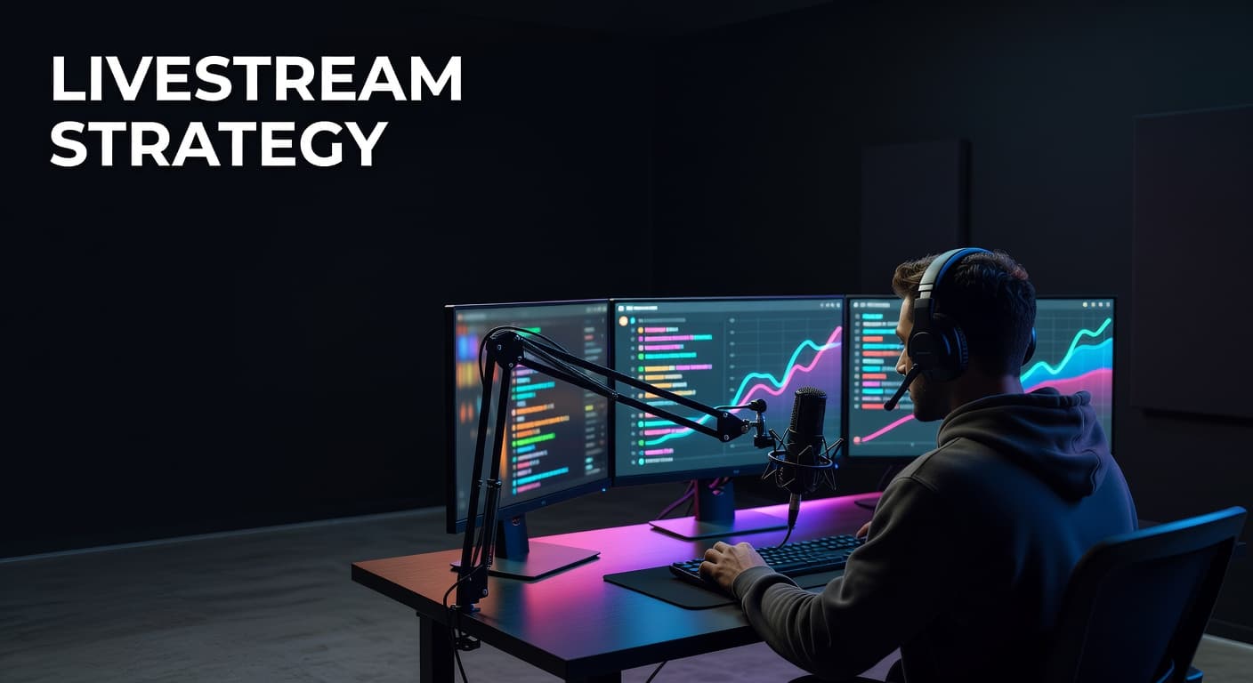 YouTube livestream strategy showing live chat engagement and real-time analytics for creator growth