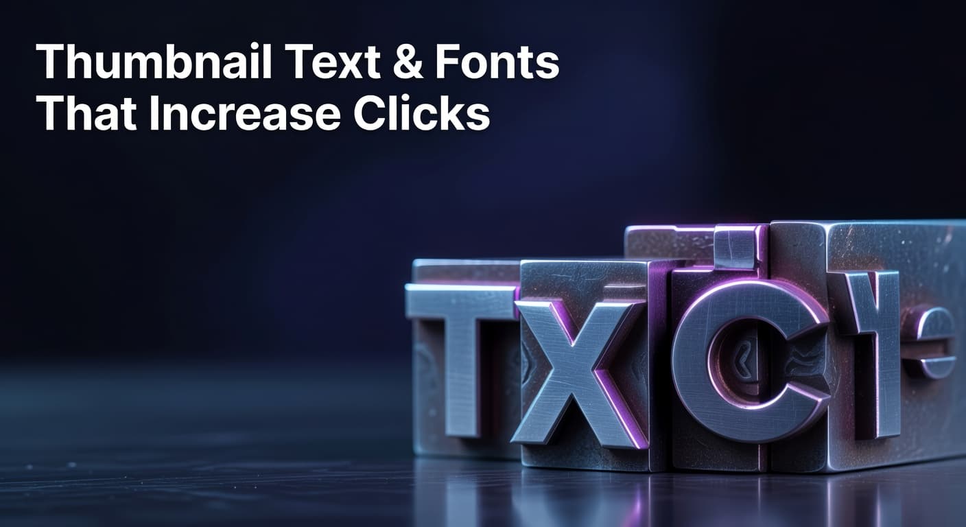 YouTube thumbnail text overlay examples showing bold fonts and optimal word placement for higher click-through rate