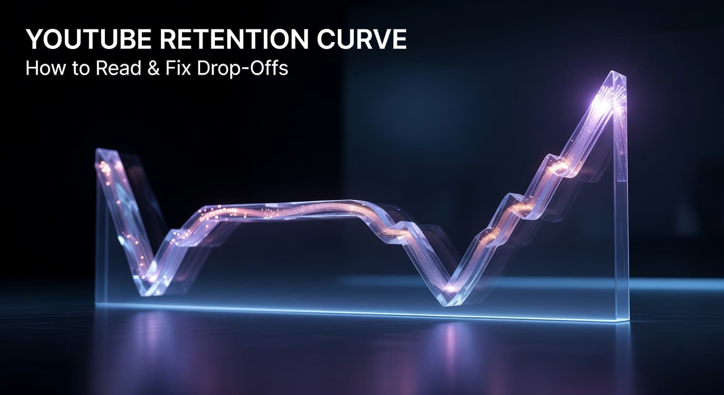 YouTube audience retention curve graph showing drop-off points and viewer engagement patterns in YouTube Studio analytics