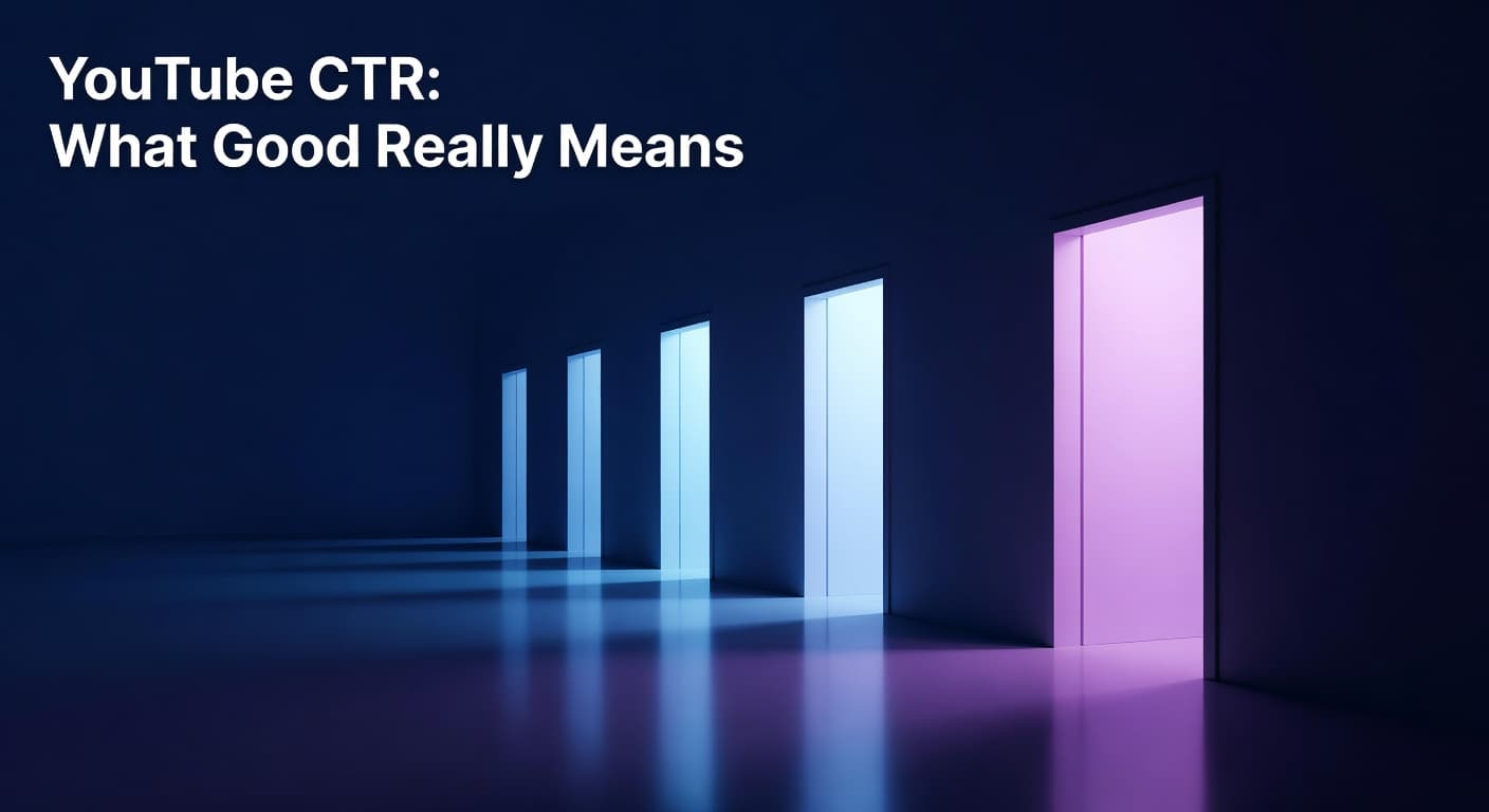 YouTube impressions and click-through rate analytics dashboard showing CTR benchmarks and thumbnail performance data