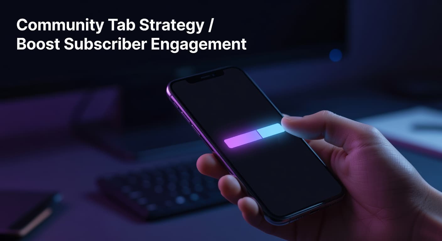 Creator using YouTube Community Tab to post polls and updates for subscriber engagement