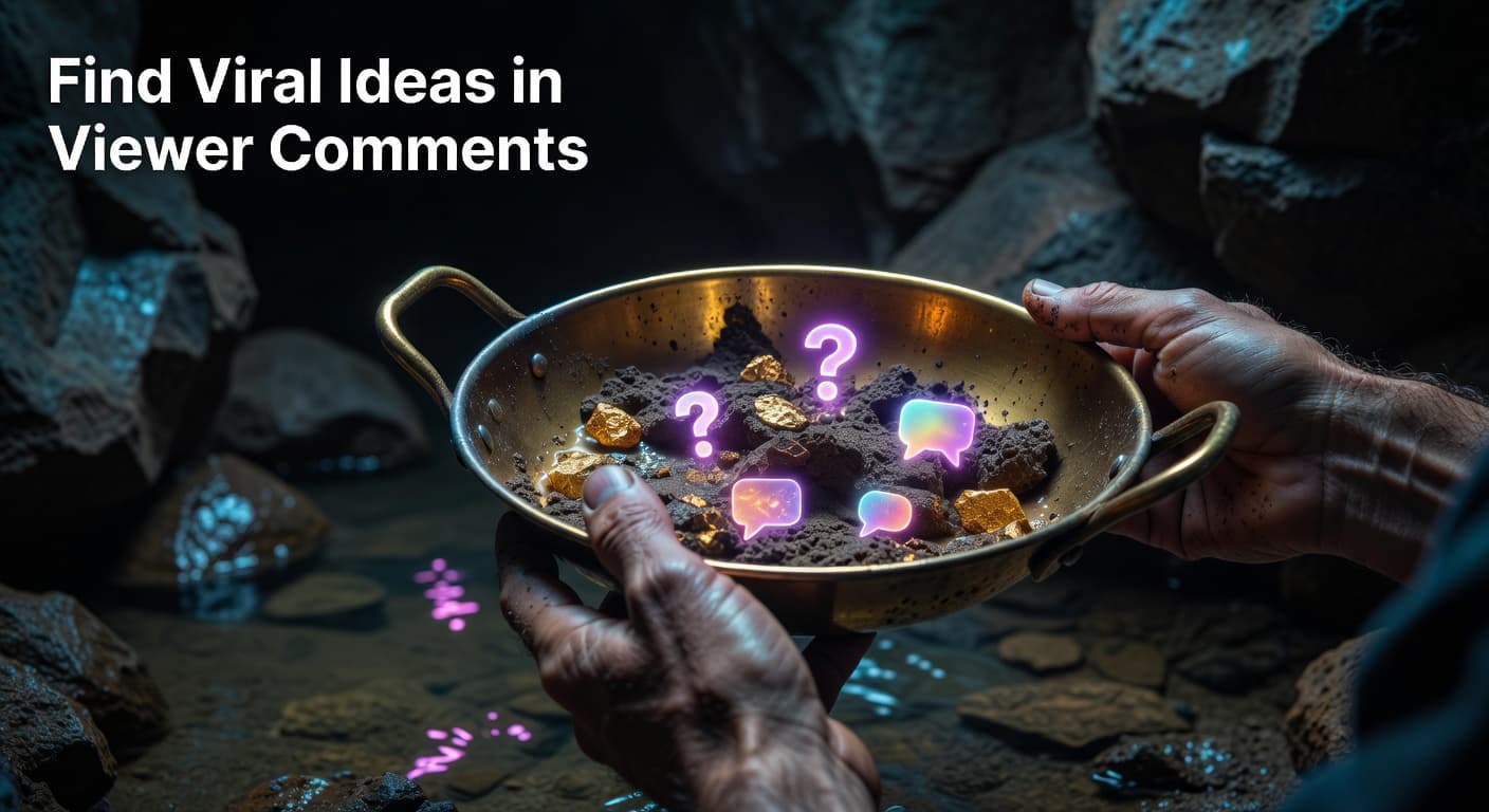 Creator analyzing YouTube viewer comments to discover viral video ideas from audience demand signals