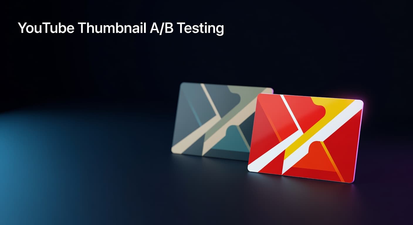 YouTube thumbnail A/B testing comparison showing two thumbnail variants side by side to improve click-through rate