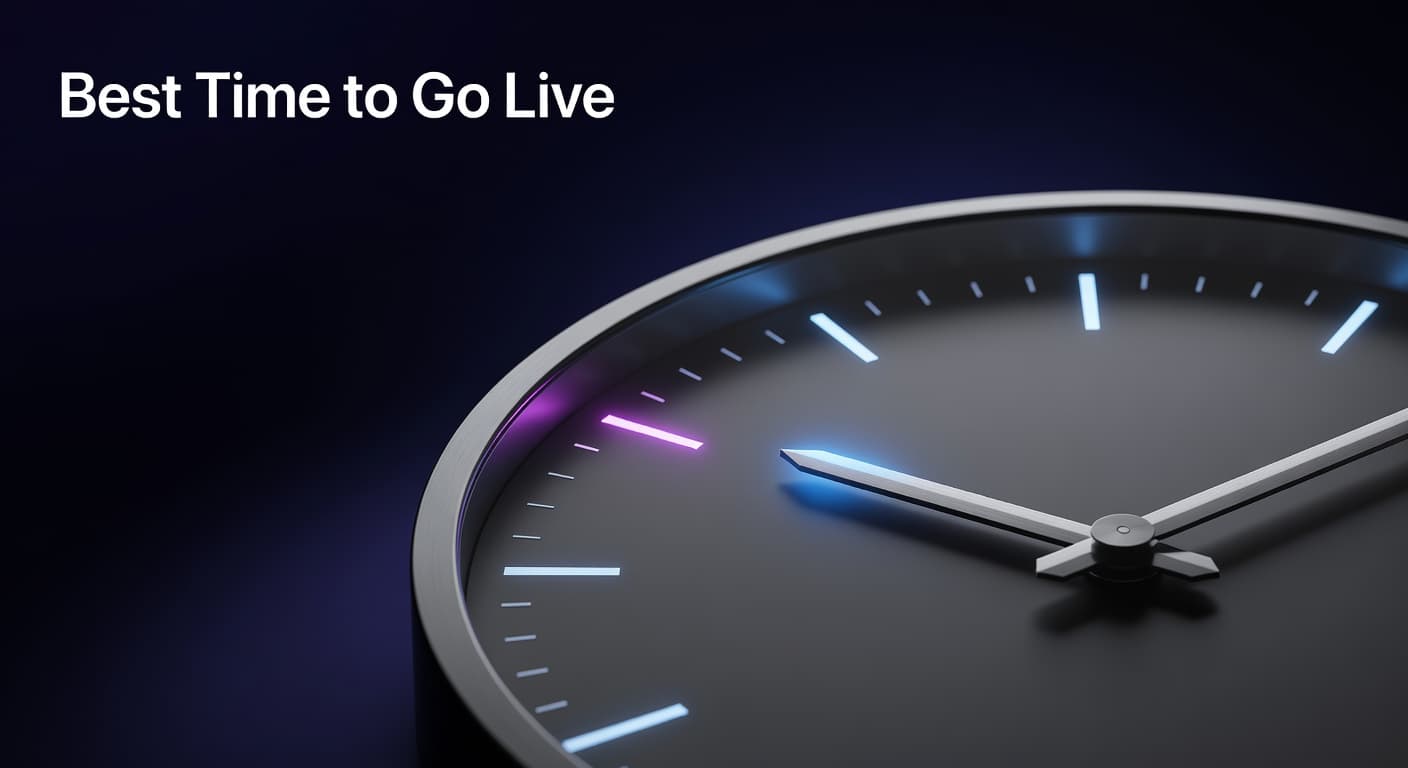 Creator reviewing YouTube live stream scheduling data on a dashboard to find the best time to go live