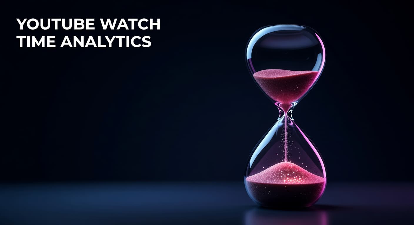 YouTube watch time analytics dashboard showing average view duration and total watch hours for channel growth