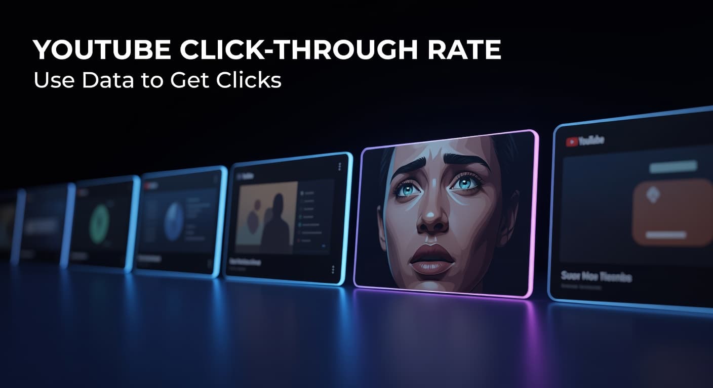 YouTube click-through rate optimization dashboard showing impressions and CTR data in YouTube Studio analytics