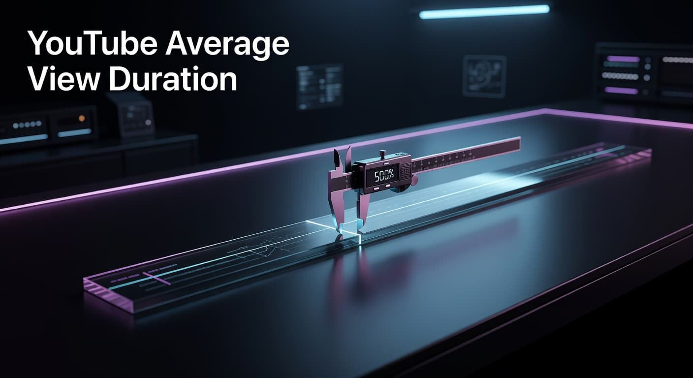 YouTube average view duration analytics dashboard showing audience retention curve and watch time benchmarks
