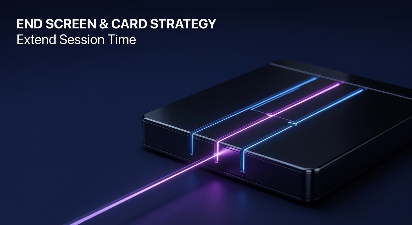 YouTube end screens and cards strategy diagram showing placement for session time growth