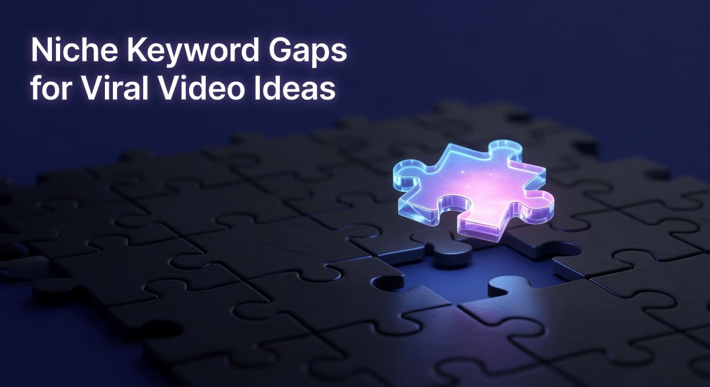 Creator analyzing niche keyword gap data to discover viral YouTube video ideas