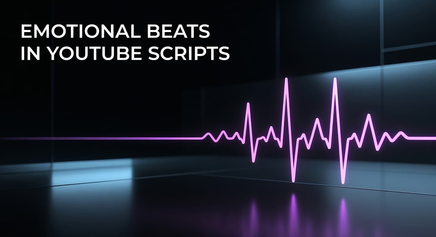 YouTube creator writing emotional beats into a video script to boost watch time and retention
