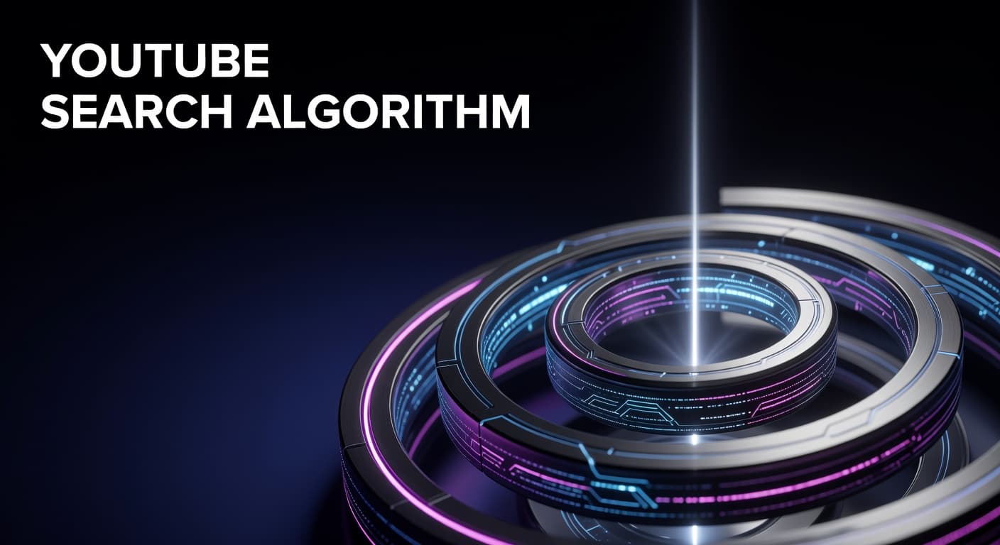 Creator optimizing YouTube video metadata and search ranking factors on a laptop