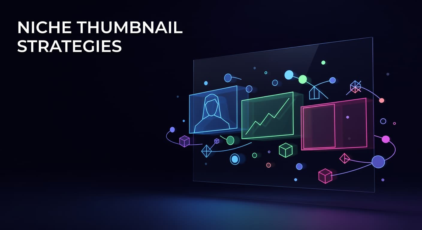 Niche-specific YouTube thumbnail design strategies showing different styles for gaming, finance, and education channels