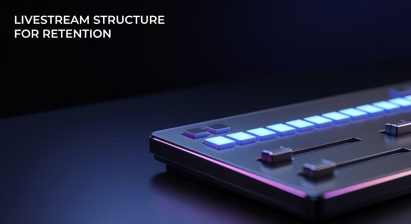 YouTube livestream content structure diagram showing segment planning and viewer retention strategy