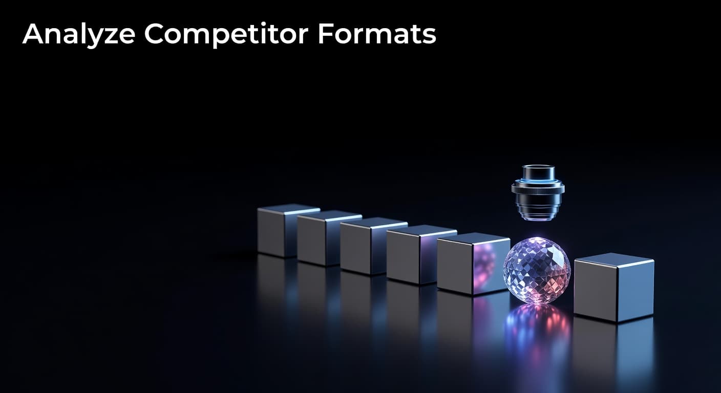 Side-by-side comparison of YouTube video content formats including tutorials, listicles, and commentary style videos for competitor analysis