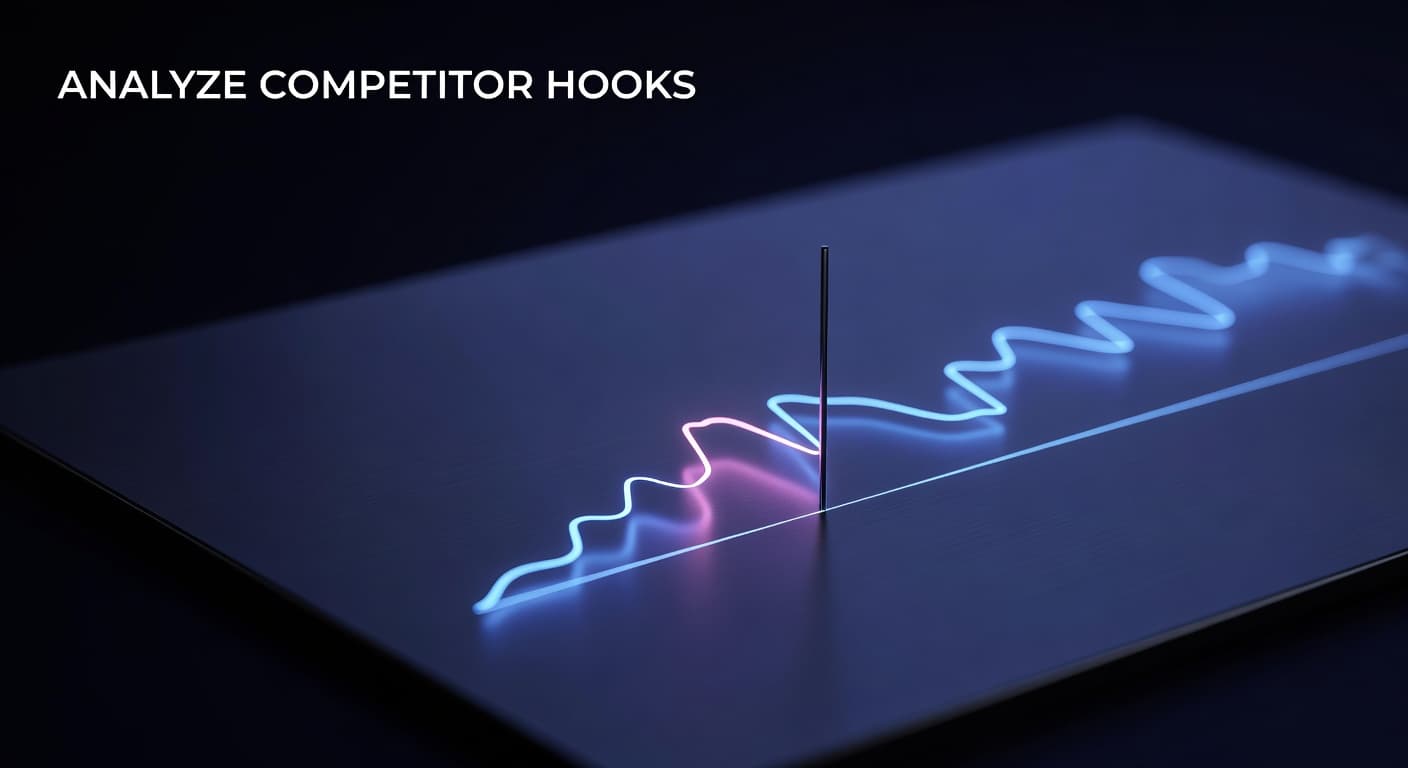 Creator analyzing competitor video hooks and retention data on a YouTube analytics dashboard