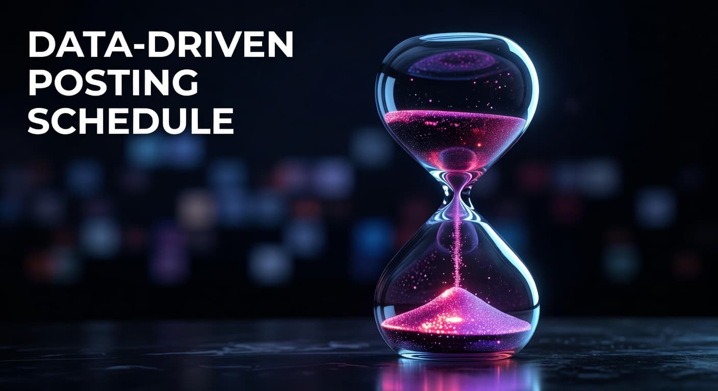 YouTube posting schedule calendar with analytics data showing optimal upload timing and frequency for channel growth