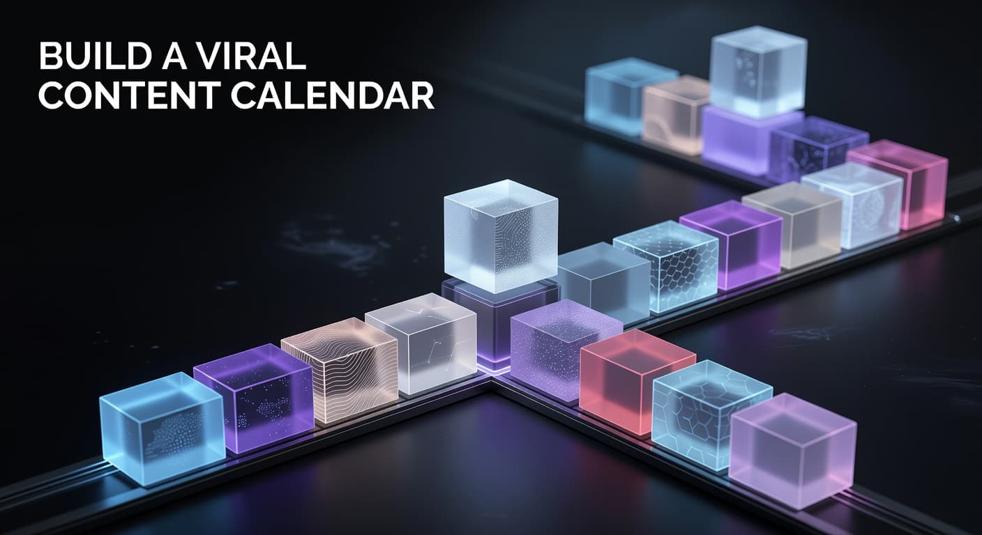 A structured YouTube content calendar layout showing planned viral video ideas organized by week with timing and status indicators