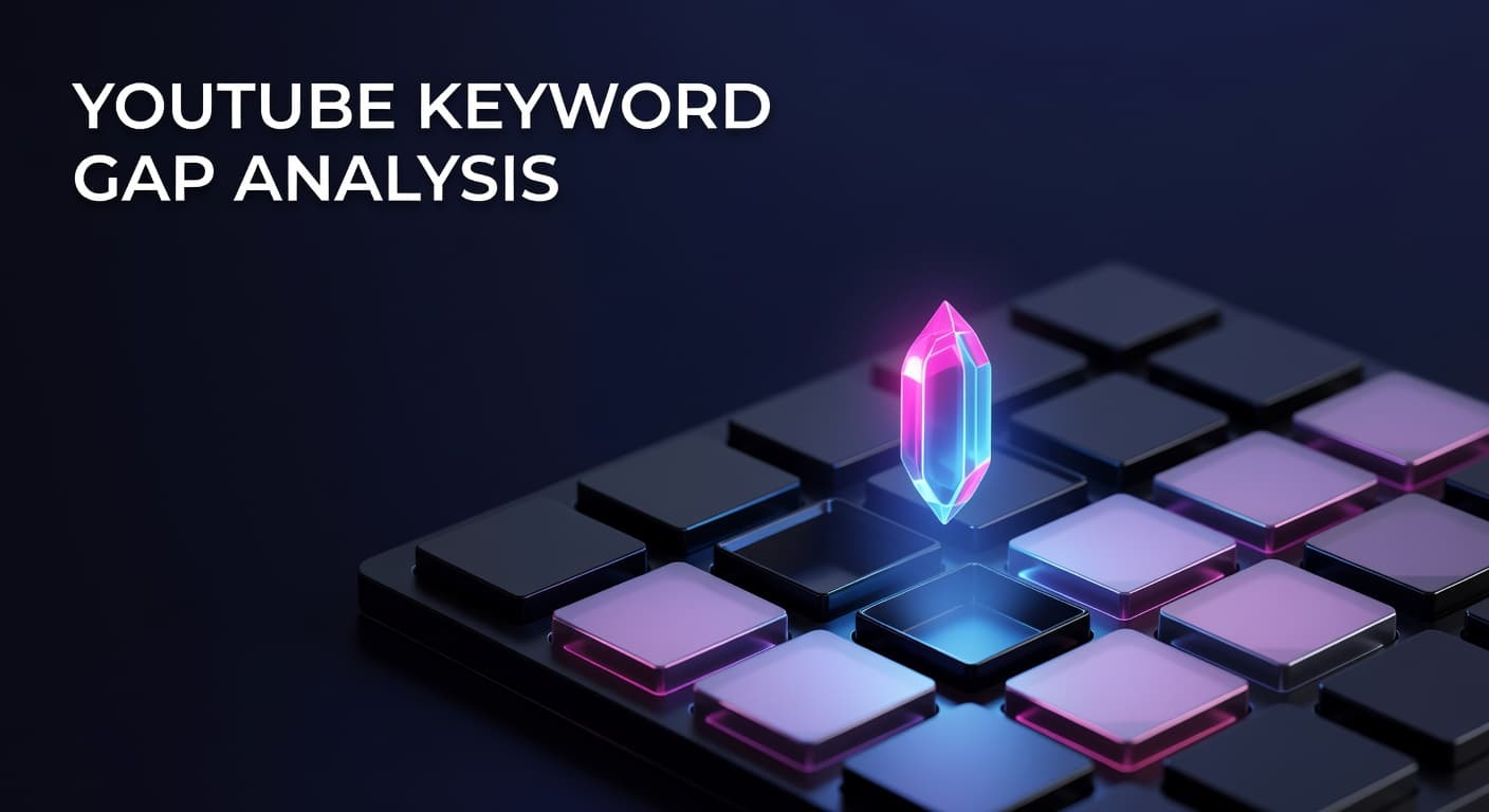 YouTube keyword gap analysis showing competitor search terms and ranking opportunities for channel growth