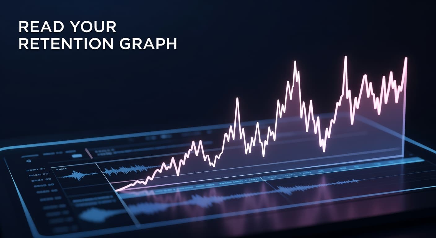 YouTube retention graph showing audience drop-off points overlaid with script sections and timestamps for diagnostic analysis