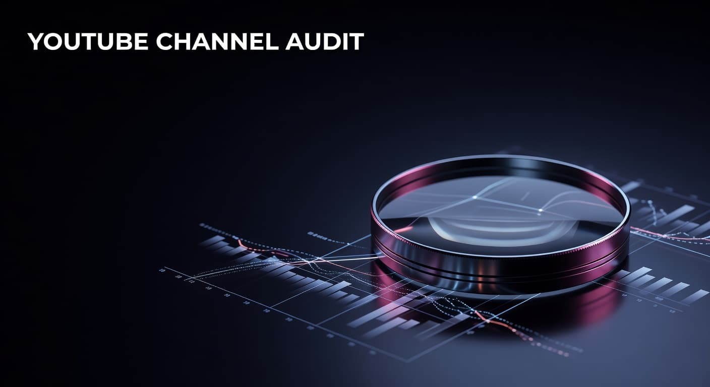 YouTube channel audit checklist showing data-driven metrics review across retention, CTR, and content performance categories