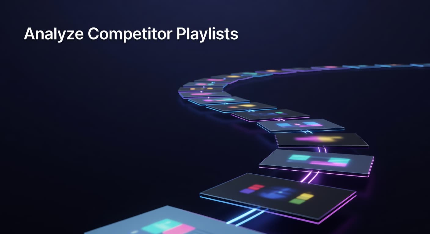 Analyzing competitor YouTube playlists and content series structures to increase session watch time and channel growth