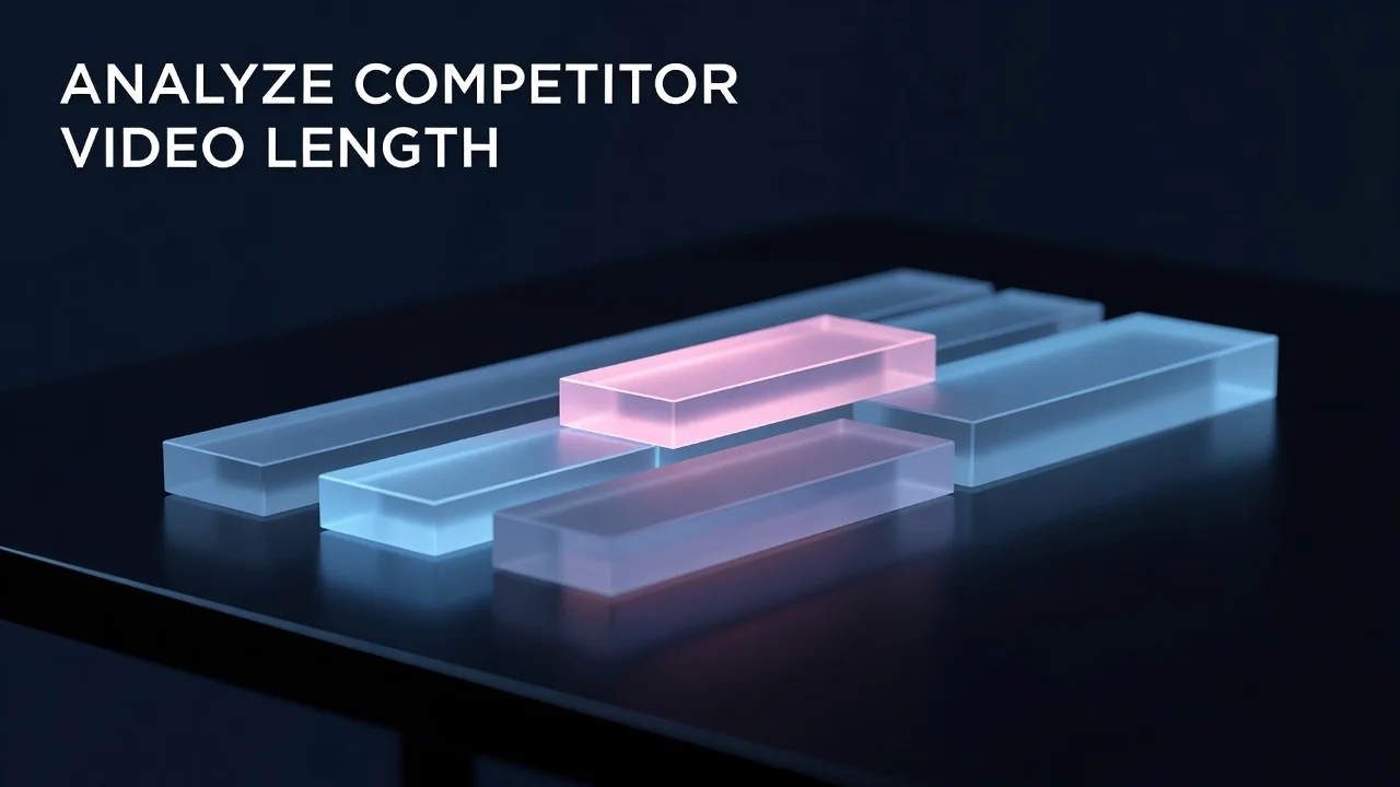 Creator comparing competitor video durations against view counts on a YouTube analytics chart to find optimal length