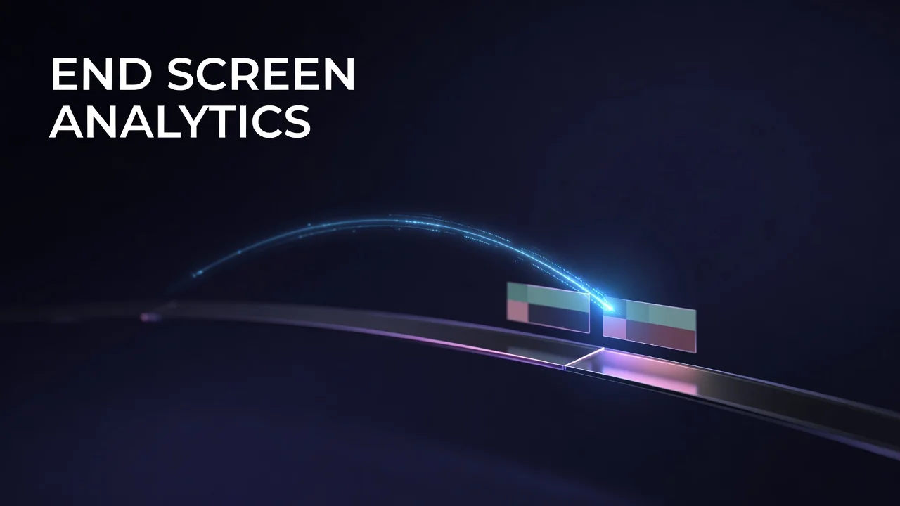 YouTube end screen analytics dashboard showing element click rate and watch time data