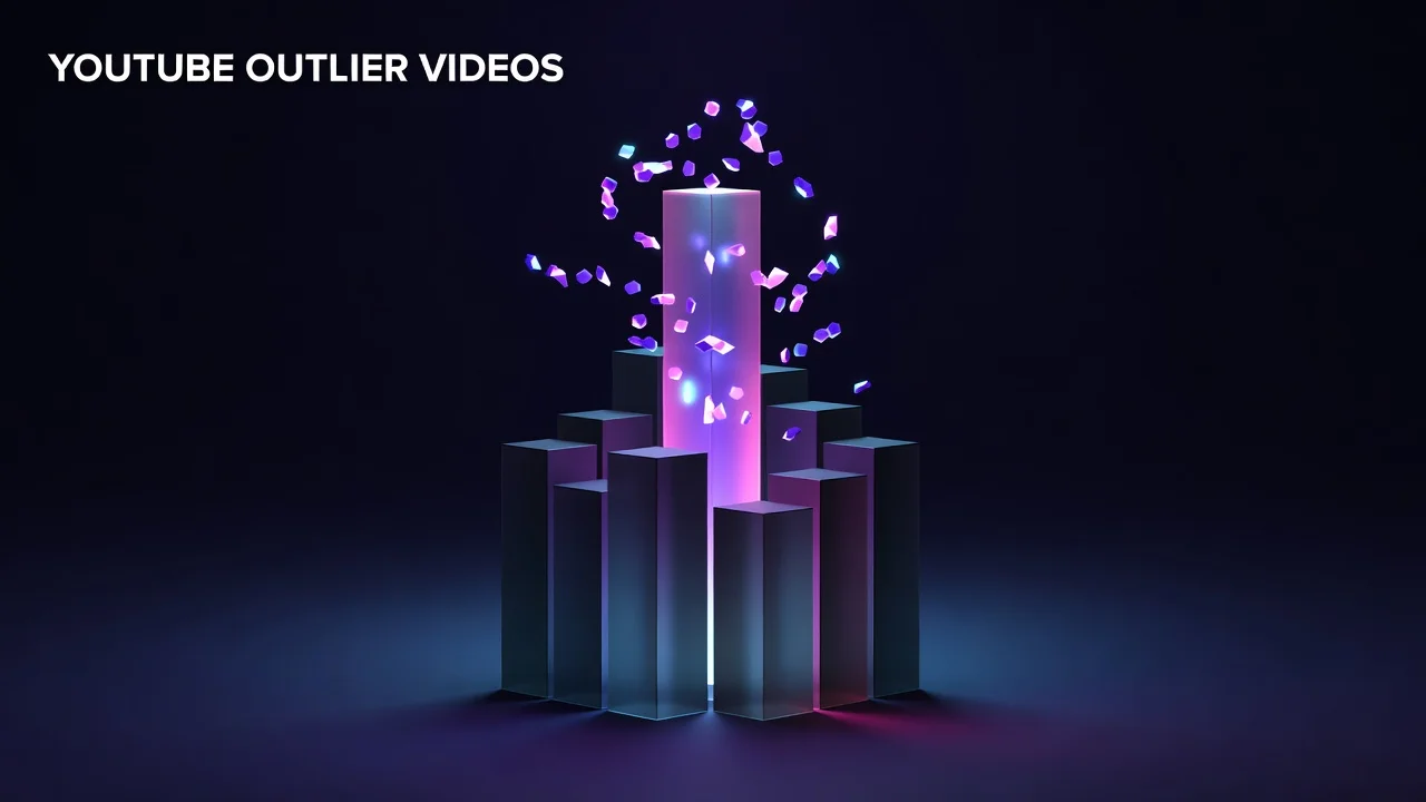 Chart showing YouTube outlier videos rising above a channel's average view baseline