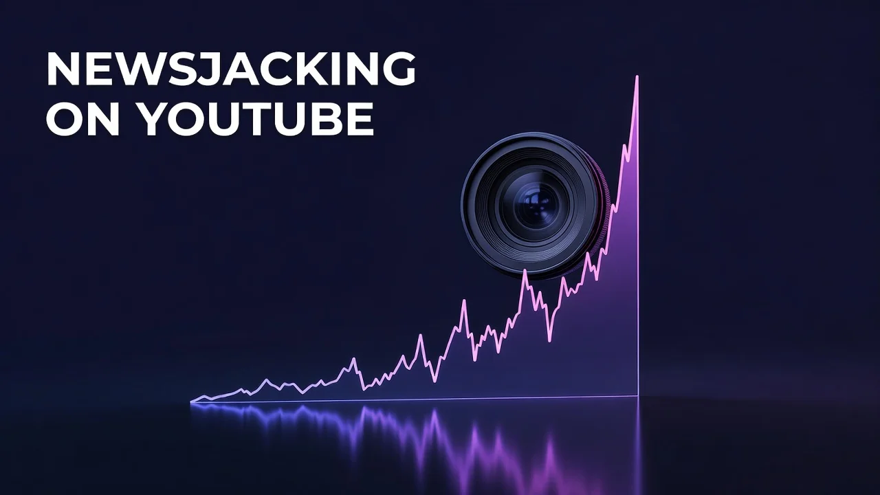A creator monitoring a breaking news trend spike on a rising search-interest graph to plan a timely YouTube video