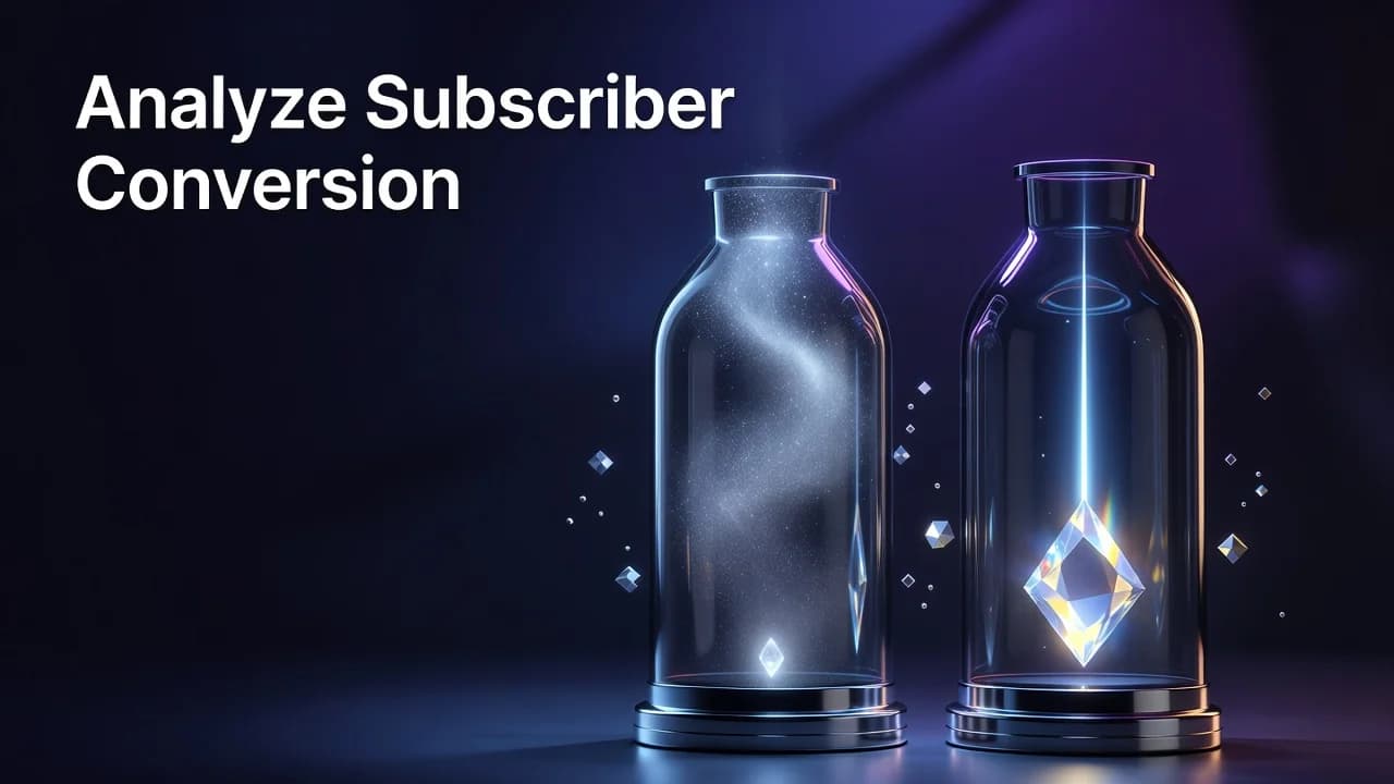 Dashboard comparing competitor subscriber conversion rates and views-to-subscriber ratios on YouTube