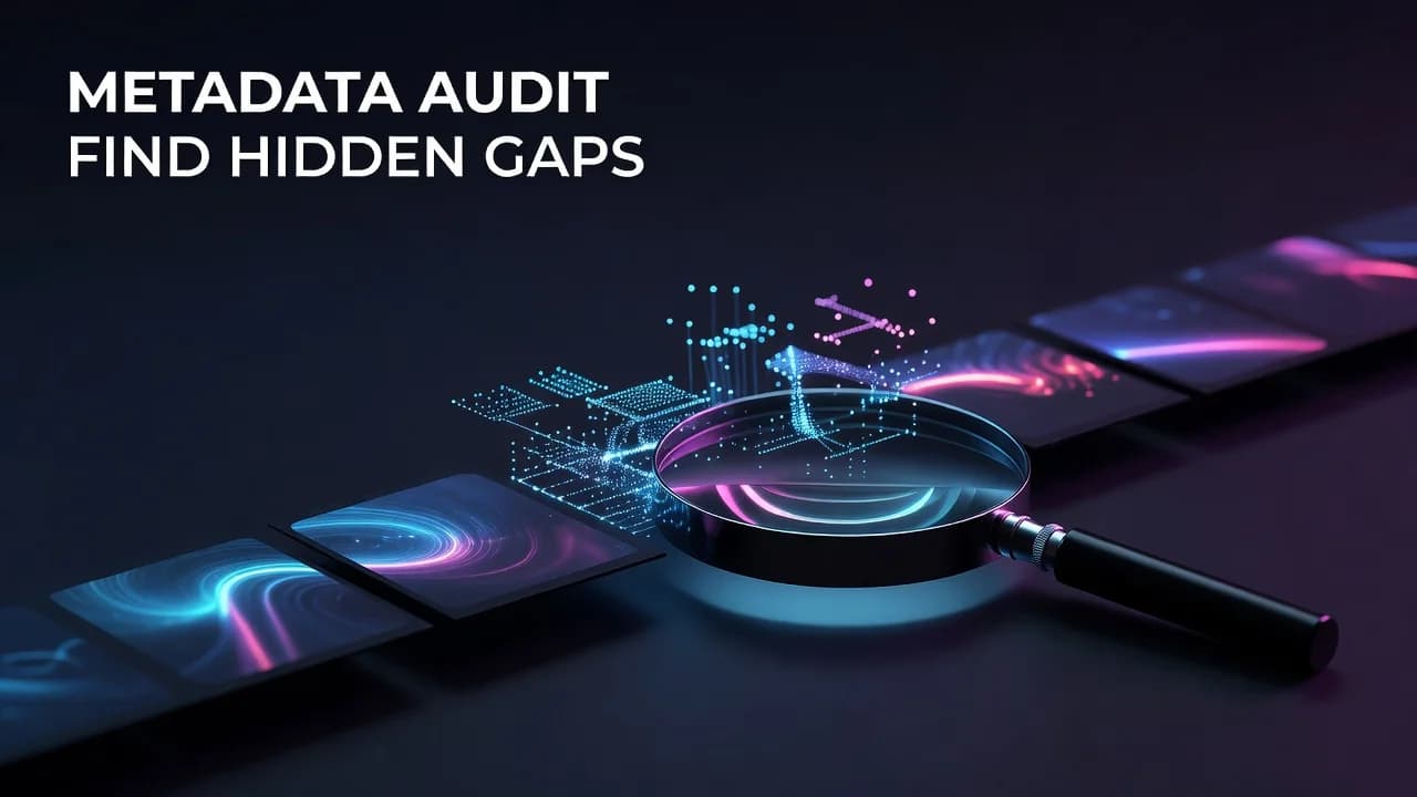 A creator reviewing YouTube video metadata fields during a channel SEO audit