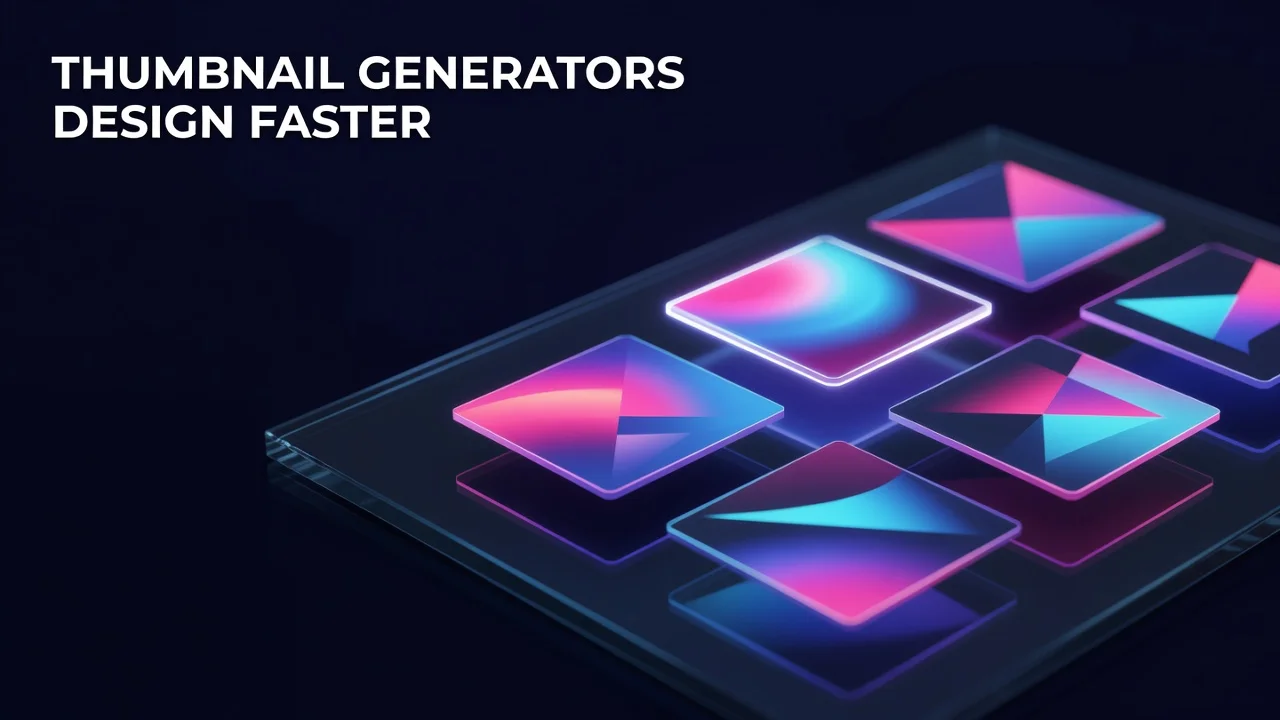 Creator reviewing multiple generated YouTube thumbnail concepts side by side on a screen