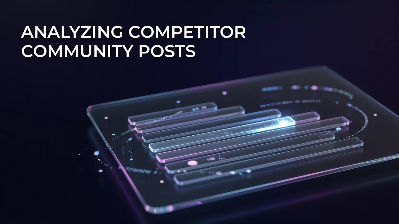 Creator reviewing competitor YouTube community posts and poll results to plan upcoming video topics