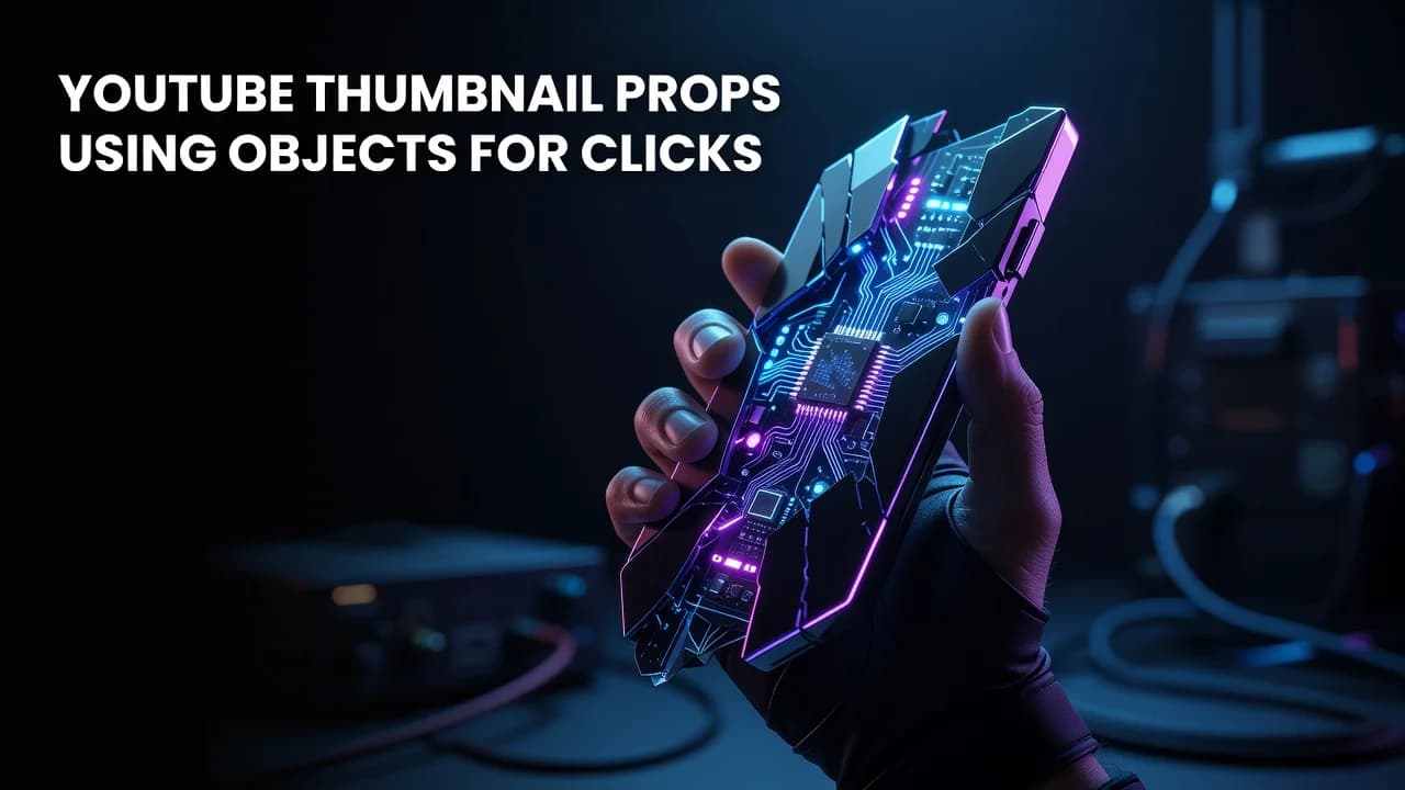 Oversized physical prop held in frame as the hero object of a YouTube thumbnail design