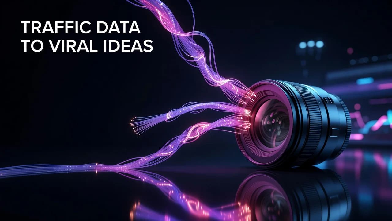 Creator reviewing YouTube traffic source data in analytics to plan new video ideas