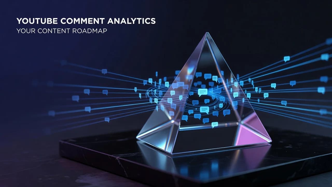 Creator reviewing YouTube comment analytics and audience sentiment data on a laptop screen